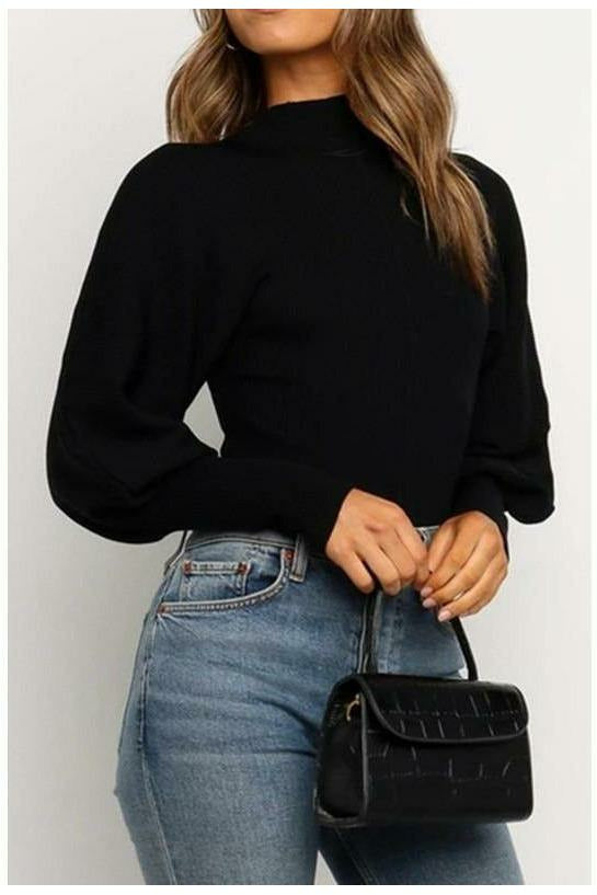 Black Belle Sleeve Sweater - MONZI