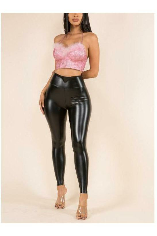 Pink Sparkly Fur Top - MONZI