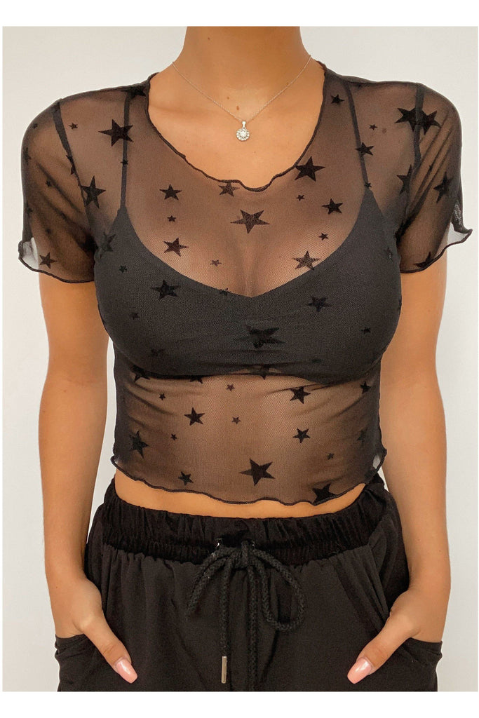 mesh black top