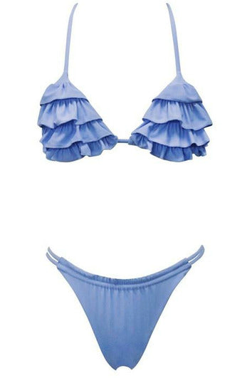 Audrey Blue Ruffle Bikini