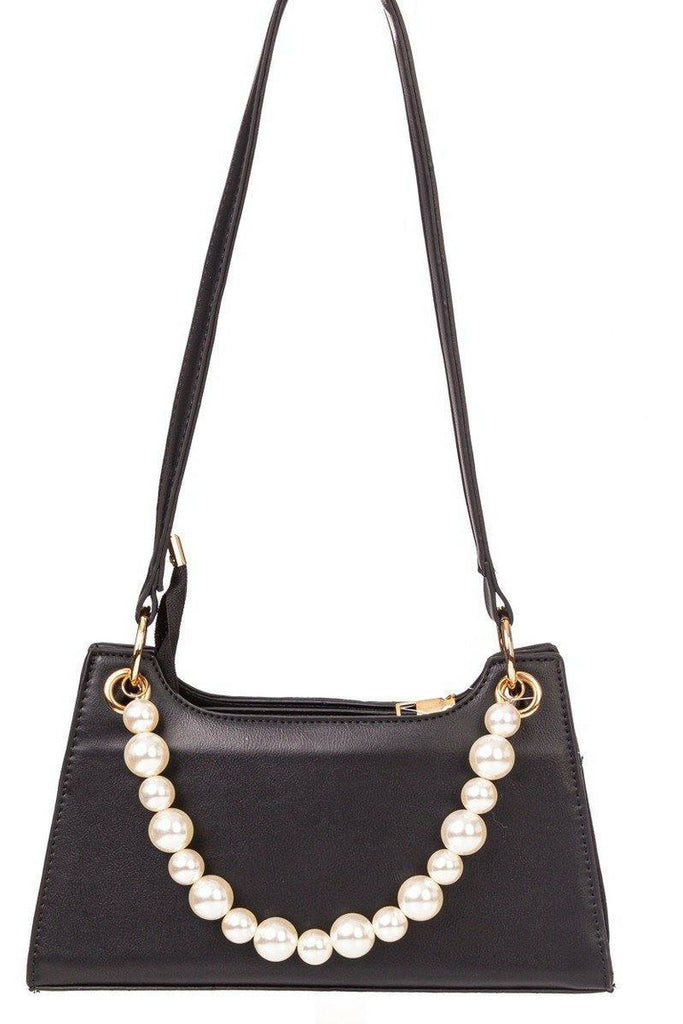 black purse with pearls
