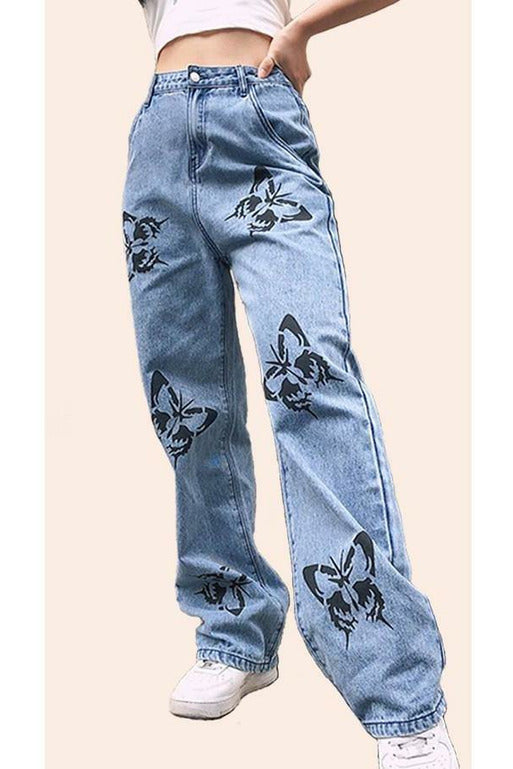 Blue Butterfly Jeans - MONZI