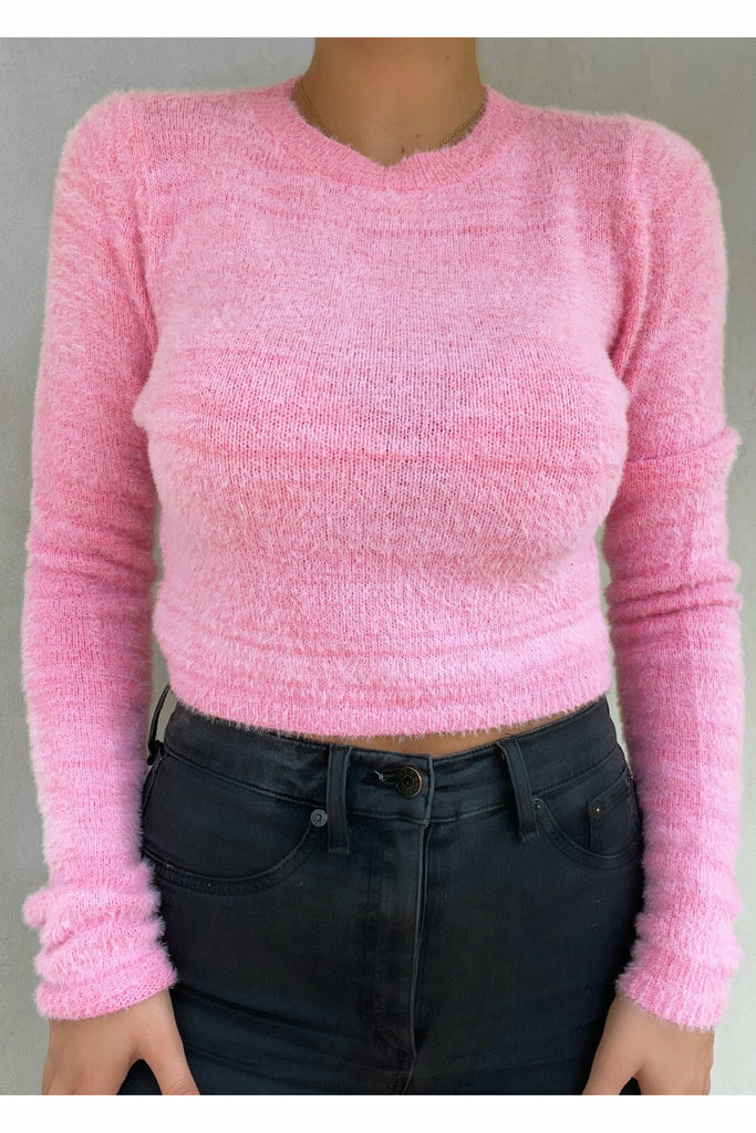 Baby Pink Crop Sweater