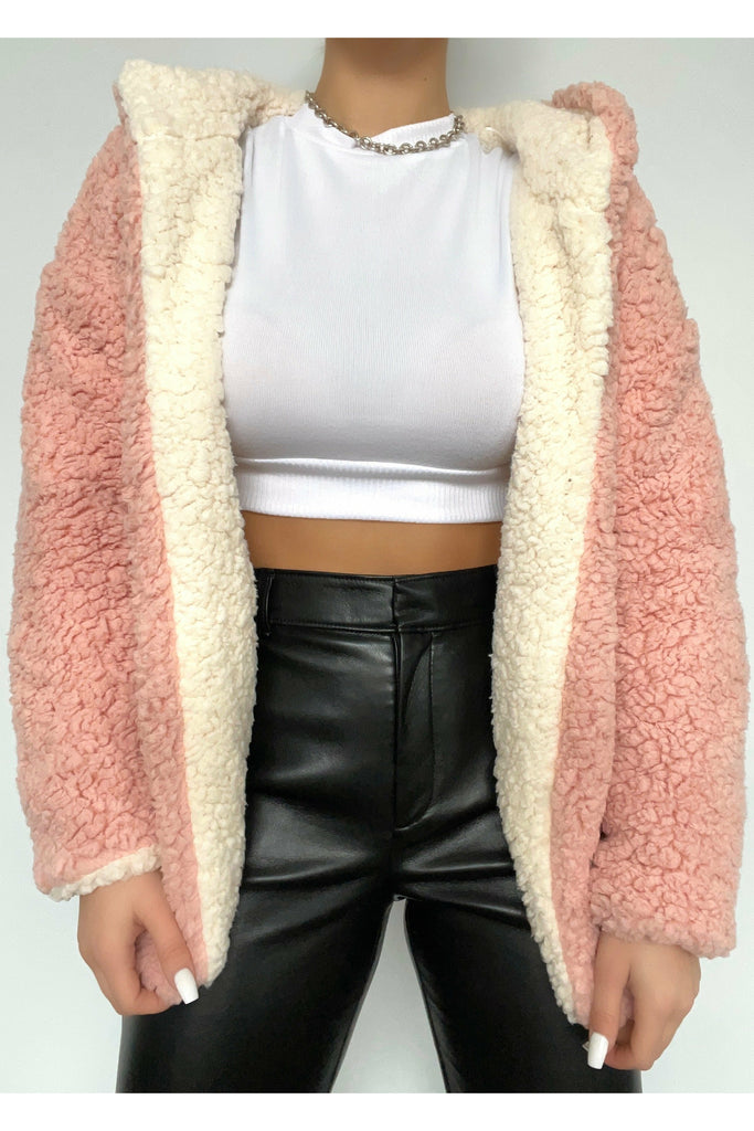 Pink & Cream Reversible Coat