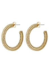 Gold Bead Hoops Earrings - MONZI