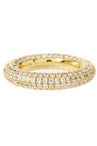 Gold Crystal Pave Tube Ring - MONZI