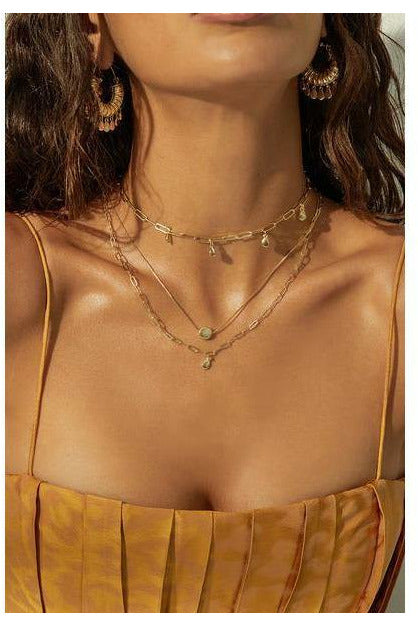 Gold Layered Charm Necklace - MONZI