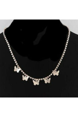 Gold Butterfly Charms Necklace - MONZI