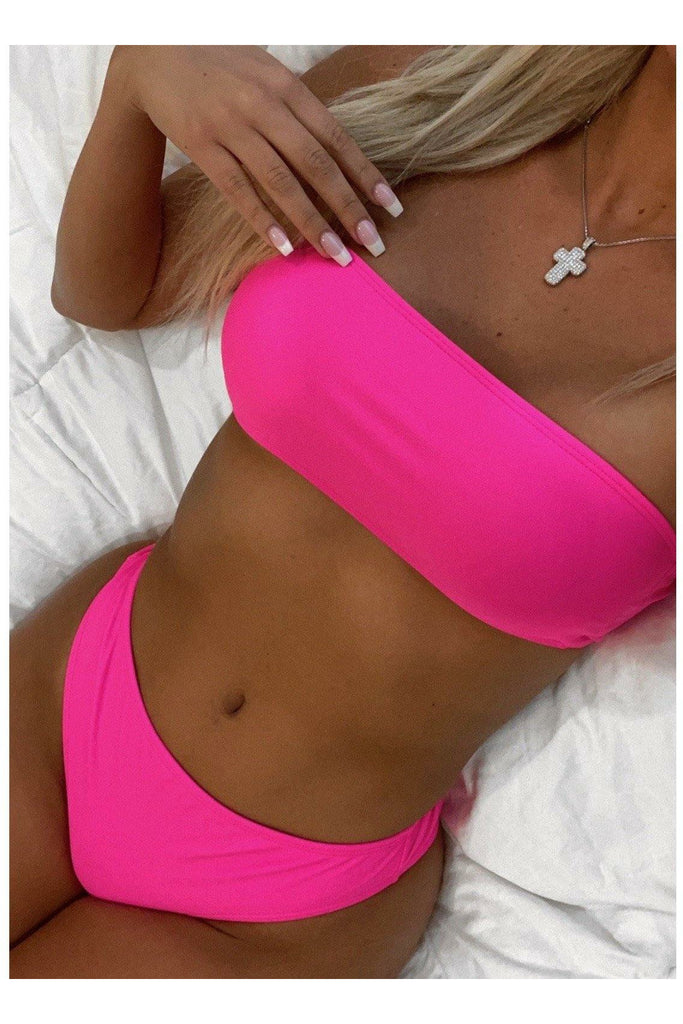 Hot Pink Strapless Bikini - MONZI