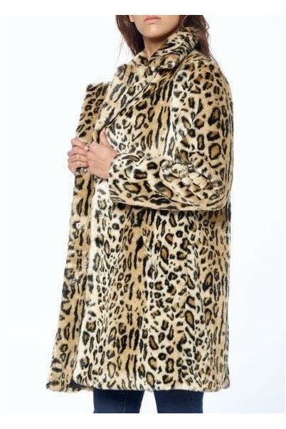 Leopard Faux Fur Coat - MONZI