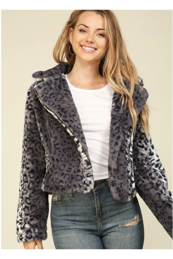 Snow Leopard Puffer Jacket - MONZI