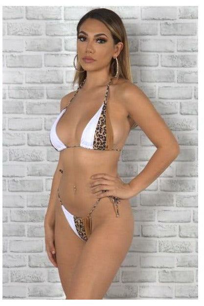 Leopard Block String Bikini - MONZI
