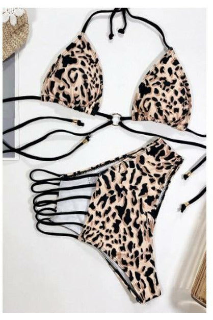 leopard string bikini