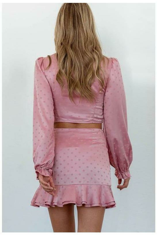 Pink Heart Ruched Skirt - MONZI