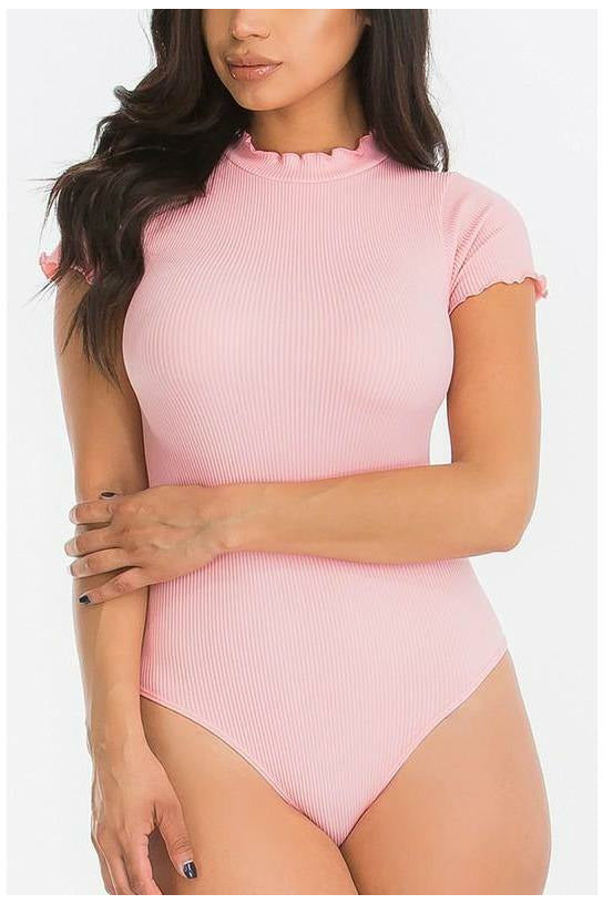 Blush Ruffle Sleeve Bodysuit - MONZI