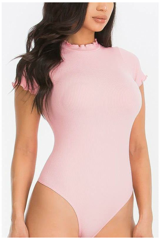Blush Ruffle Sleeve Bodysuit - MONZI
