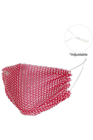 beaded covid mask hot pink