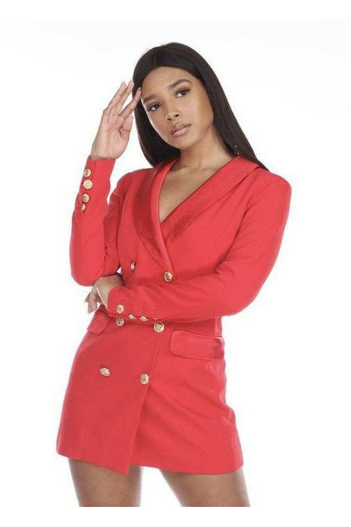 Red Blazer Dress - MONZI