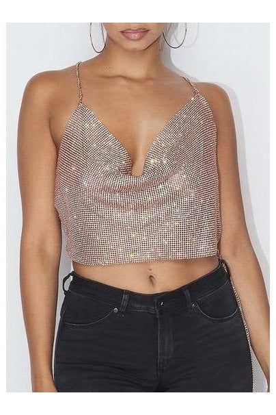 Rose Gold Chainmail Top - MONZI